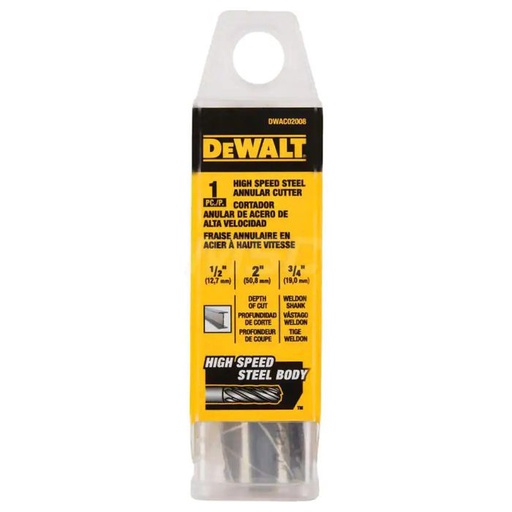 [DWAC02008] Broca Anular DEWALT 12 mm / 1/2" x 2" / DEWALT-TABLA-2
