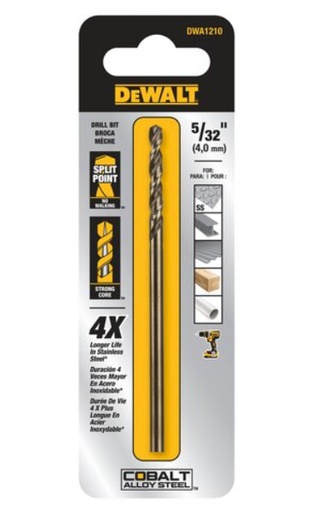 [DWA1210] Broca Metal Madera Cobalto 5/32" DeWalt / DEWALT-5-B-3-C-3