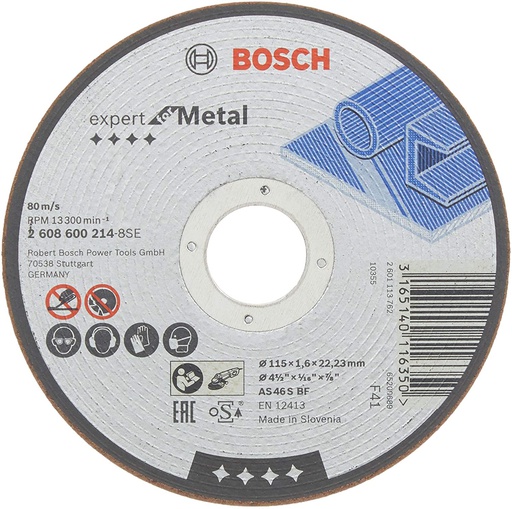 [2608600214] Disco abrasivo 4 1/2" X 1.6 mm Corte metal / EXPERT / 4 1/2" X 1/16" X 7/8" (115 X 1.6 X 22.23MM) BOSCH-