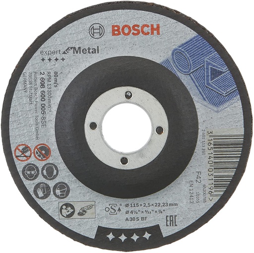 [2608600005] Disco abrasivo 4 1/2" Corte metal / EXPERT / 4 1/2" X 3/32" X 7/8" (115 X 2.5 X 22.23MM) / BOSCH-