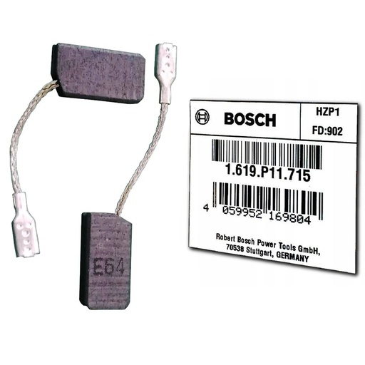 [1619P11715] Carbones Amoladora GWS 7-115 SL / GWS 9-125 S / E64 / BOSCH-B-68(9-A-2-A)