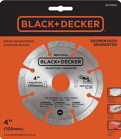 [BD47402L] Disco de diamante 4&quot; ECO BLACK DECKER / DEWALT-TABLA DE ACC