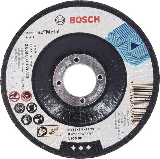 [2608603159] Disco abrasivo 4 1/2" Corte metal / STANDARD / 4 1/2" X 3/32" X 7/8" (115 X 2.5 X 22.23MM) / BOSCH-7-C-1