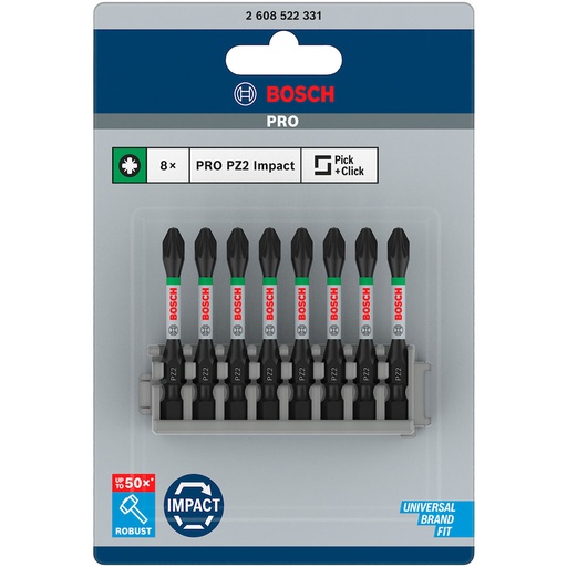[2608522331] Punta No 2 Posidriv de 2" BOSCH / Punta Magnetica / IMPACT CONTROL / PZ2 / BOSCH-