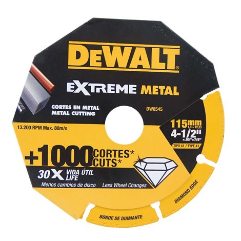 [DW8545] Disco abrasivo 4 1/2" Corte metal DEWALT / DIAMANTADO / DEWALT-Tabla-1