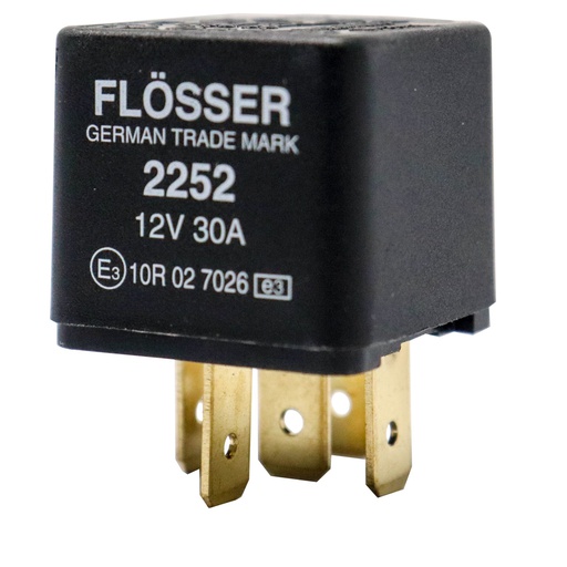 [2252] Relay FLOSER 12V / 30 Amp 5 Terminales 87 - 87 / BOSCH-10-C-1