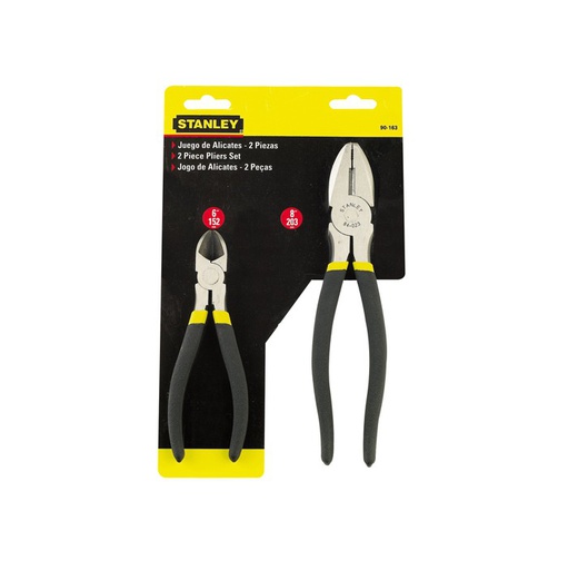 [90-163LA] Kit Alicate Electricista 8&quot; Y Corta Alambres 6&quot; STANLEY / DEWALT-