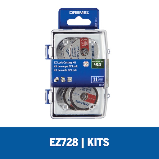 [EZ728] Kit Accesorios 11 Piezas Dremel EZ728-01 / PARA CORTE EZ-LOC / BOSCH-