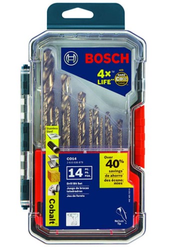 [2610036879] Kit de Brocas COBALTO de 1/16 a 1/2 BOSCH / 14 piezas / BOSCH-6-D-1-F
