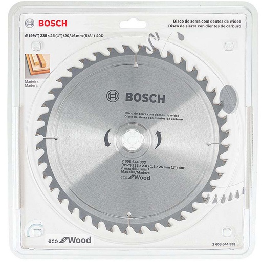 [2608644333] Disco Sierra Circular 9 1/4 " 40 Dientes BOSCH / ECO / MADERA / BOSCH-TABLA-ACC