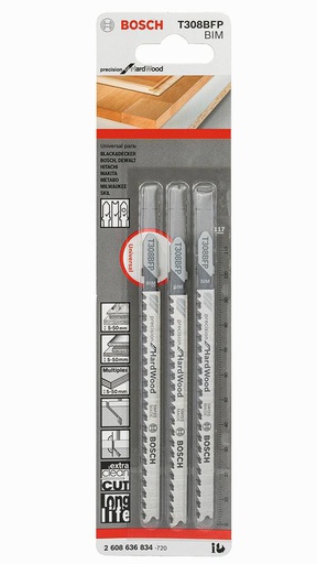 [2608636834] Sierra / 'Cuchilla para Caladora T308 BFP 3U / PANELES LAMINADOS / BOSCH-