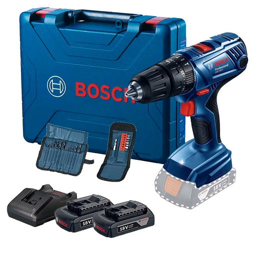 [19F8-3G1] Taladro inalambrico 18V BOSCH GSB 180-LI + ACCESORIOS / BOSCH-8-B-1