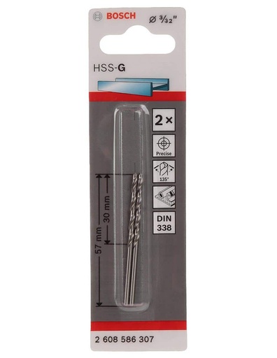 [2608586307] Broca Metal Madera HSS BOSCH 3/32&quot;  BLISTER / BOSCH-5-D-2