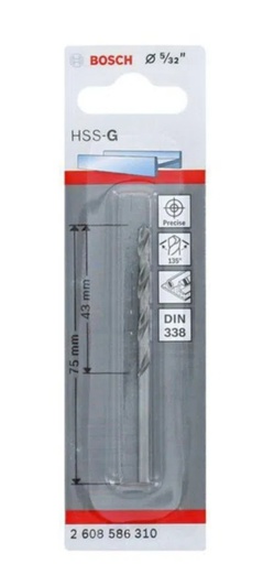 [2608586310] Broca Metal Madera HSS BOSCH 5/32&quot;  BLISTER / BOSCH-TABLA-6