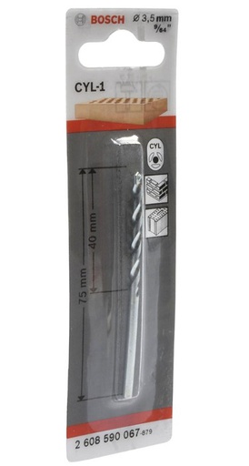 [2608590067] Broca Concreto BOSCH CYL- 3.5 MM - 9/64  BLISTER / BOSCH-