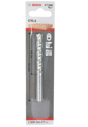 [2608590077] Broca Concreto BOSCH CYL- 7 MM - 9/32  BLISTER / BOSCH-