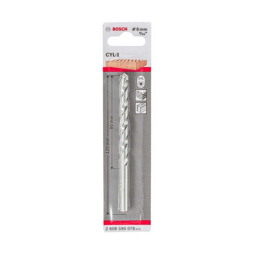 [2608590078] Broca Concreto BOSCH CYL- 8 MM - 5/16  BLISTER / BOSCH-