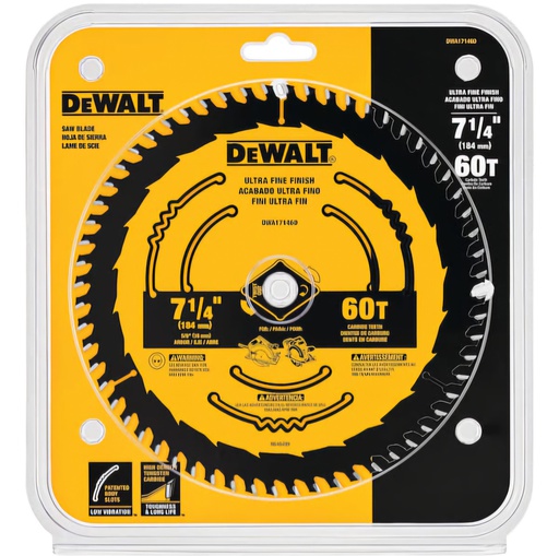 [DWA171460] Disco Sierra Circular 7 1/4" 60D DEWALT Corte Fino / DEWALT-Tabla-1