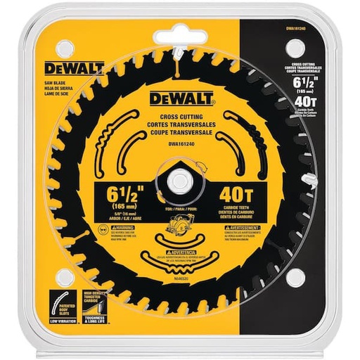 [DWA161240] Disco Sierra Circular 6 1/2&quot; 40D DEWALT Corte Fino / DEWALT-Tabla-1