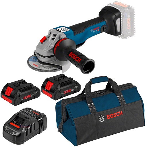 [19G3-PRO-1] Amoladora 4 1/2&quot; GWS 18V-10 PC / 2- BATERIA PROCORE 4 AMP / BOSCH-7-E-3