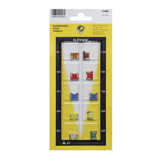 [513800] Fusible FLOSSER / SET / Uña / 5 / 7.5 / 10 / 15 / 20 / 25 / / BOSCH-