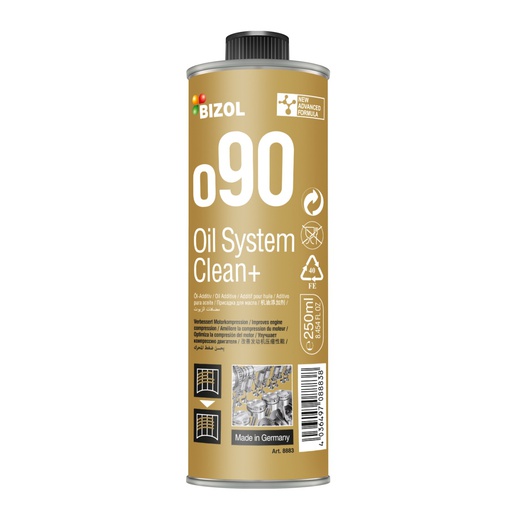 [8883] AEROSOLES TECNICOS O90 Limpiador del sistema de Aceite 250 ML / BIZOL / BOSCH-10-C-1