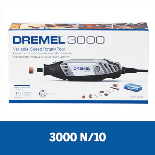 [3000-10] Moto Tool Dremel 3000 10 Accesorios + GUIA DE PROYECTOS / BOSCH-8-C-2-B