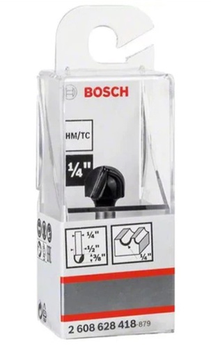 [2608628418] Fresa Router Canal Curvo 1/4&quot; x 1/4&quot;  / BOSCH-