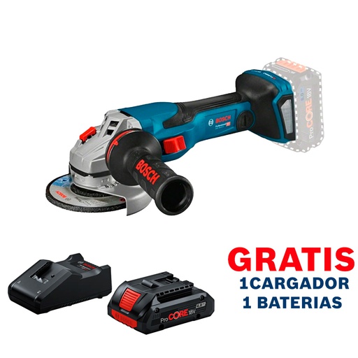 [19H6] Amoladora 5&quot; GWS 18V-15 C / BITURBO / BARETOOL / GRATIS 1-BATERIA + 1-CARGADOR / BOSCH-6-E-1