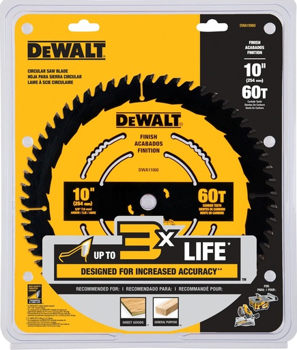 [DWA11060] Disco Sierra Circular 10" DEWALT 60 Dientes / Eje 5/8" / DEWALT-2-Tabla-6