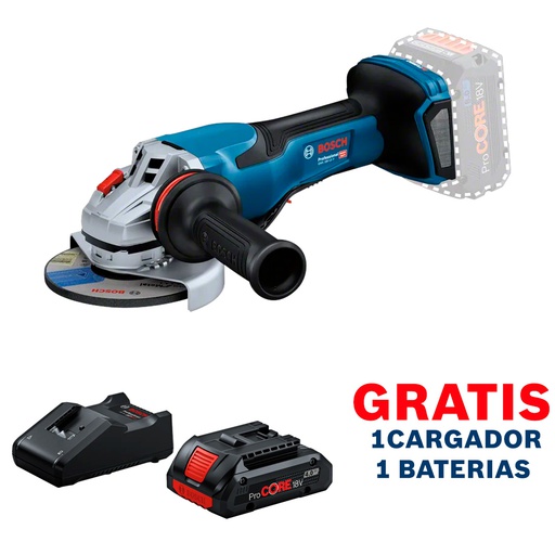 [19H6-AE0] Amoladora 5&quot; GWS 18V-15 P / BITURBO / BARETOOL / GRATIS 1-BATERIA + 1-CARGADOR / BOSCH-7-E-3-H