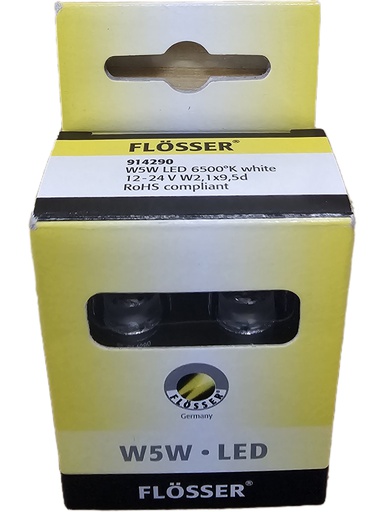 [914290] Bombilla LED FLOSSER / W5W / T10 / 12-24 V / 6500K / BOSCH-5-D-2-H