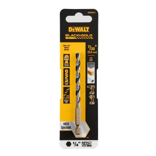 [DWA5014] Broca Metal Madera / HEXAGONAL / 7/32&quot; / DEWALT-