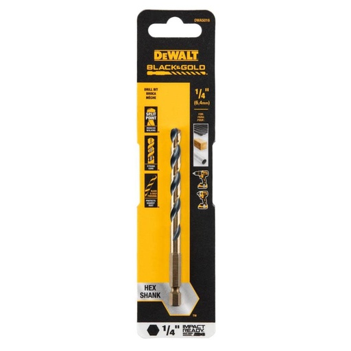 [DWA5016] Broca Metal Madera / HEXAGONAL / 1/4&quot; / DEWALT-
