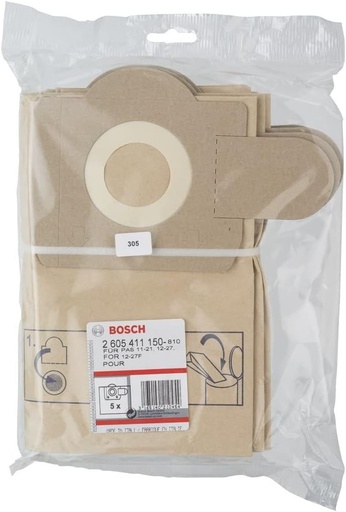 [2605411150] Bolsa Aspiradora / Filtro de Papel / Paquete 5 Unidades / GAS 11-21 / BOSCH-12-A-1