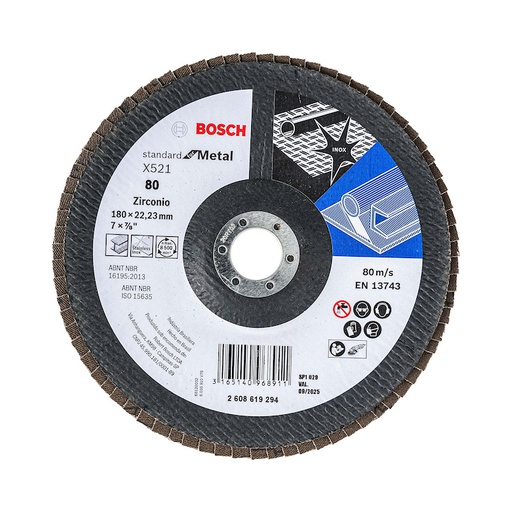 [2608619294] Disco Laminado 7" G.80 / STANDARD-FB / INOX-METAL / BOSCH-7-D-1