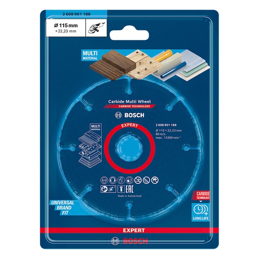 [2608901188] Disco de diamante 4 1/2" BOSCH Corte Madera / Metal / Platico / MULTI WHEEL / EXPERT / BOSCH-TABLA-6