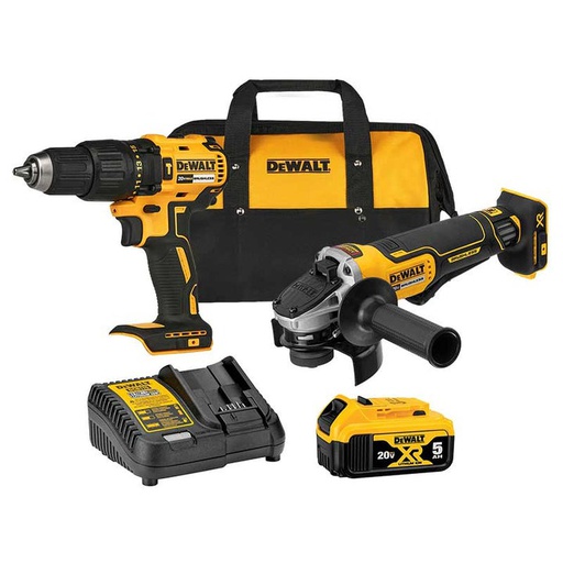 [DCK248P1-B3] Combo Taladro DCK248P1-B3 / DCD7781+DCG413 / 1 Bateria 5 Amp / 1 Cargador / 20 Voltios / DEWALT-7-B-1/16-D-2-H