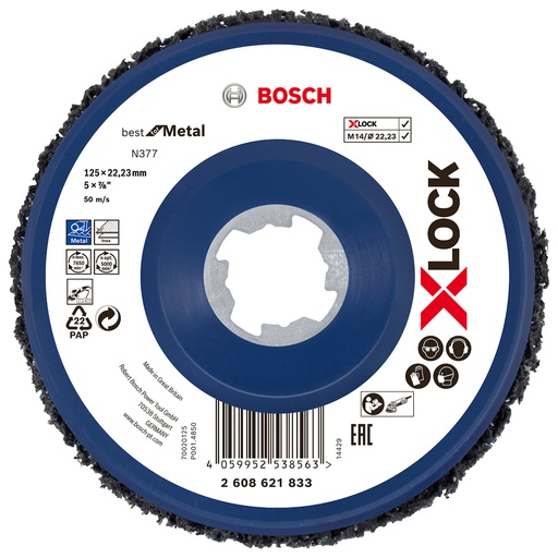 [2608621833] Disco Fibra 4 1/2&quot; Limpieza / Remocion pintura / X-LOCK / BOSCH-