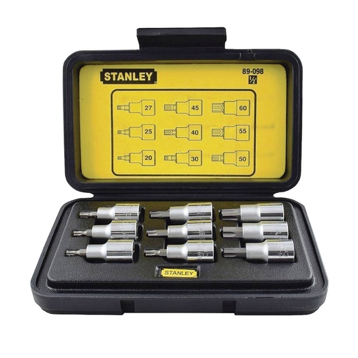 [89-098] Juego / Copas TORX / Raiz 1/2&quot; / 9 Piezas / STANLEY / DEWALT-