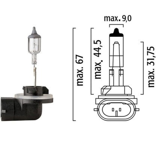 [881] Bombilla Flosser H27W/2 / PGJ13 / 12V / 27 W / H19 / BOSCH-