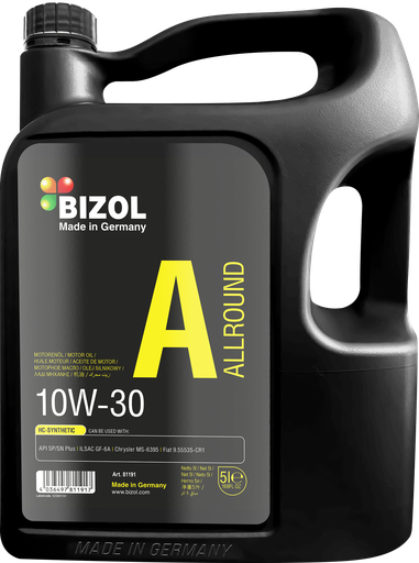 [81191] Aceite 10W30 Galon 5L - HC SINTETICO / BIZOL / BOSCH-