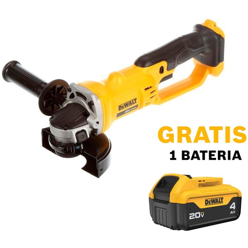 [DCG412B-OF1] Amoladora 4 1/2&quot; DEWALT 20V / BARETOOL / GRATIS DCB204 / DEWALT-(B2)-17-C-1-A