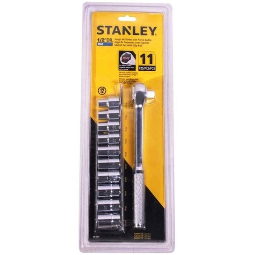 [86-734] Juego / Dados / Corto 1/2&quot; / 11 Piezas / MM / STANLEY / DEWALT-16 FONDO