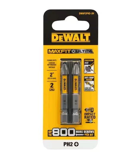 [DWAF2PH2-2H] Punta No 2 Phillips de 2" DeWalt / KIT 2 PUNTAS / MAXFIT ULTRA / DEWALT-5-B-2-B-2