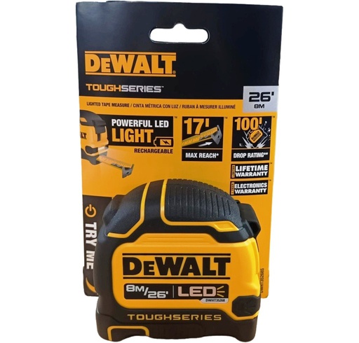 [DWHT35268S] Metro Magnetico 8 Metros DEWALT  3/4" / Recargable / Luz LED / DEWALT-SALA-DE-VENTAS / 2-E-3-B (16 FONDO)