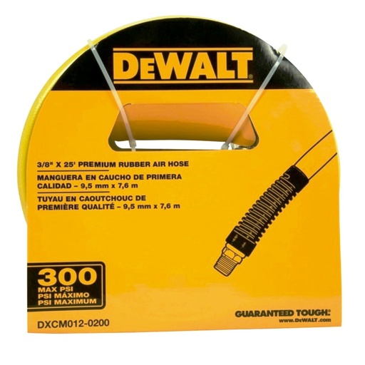 [DXCM012-0200] Manguera de 7.5 Metros ( 25 Pies ) Conector 1/4&quot; Grosor 3/8&quot; / CAUCHO / DEWALT / DEWALT-