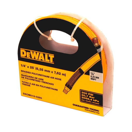 [DXCM012-0250] Manguera de 7.5 Metros ( 25 Pies ) Conector 1/4&quot; Grosor 1/4&quot; / POLIURETANO / DEWALT / DEWALT-