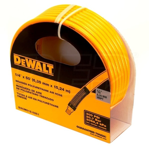 [DXCM012-0251] Manguera de 15 Metros ( 50 Pies ) Conector 1/4&quot; Grosor 1/4&quot; / POLIURETANO / DEWALT / DEWALT-