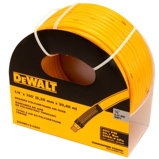 [DXCM012-0252] Manguera de 30 Metros ( 100 Pies ) Conector 1/4" Grosor 1/4" / POLIURETANO / DEWALT / DEWALT-1-E-3-A-2